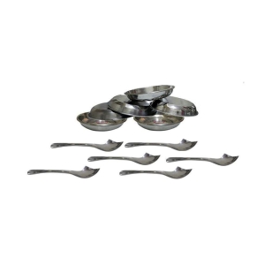 Dynore 12 Pcs Stainless Steel Dessert Plate - Steel