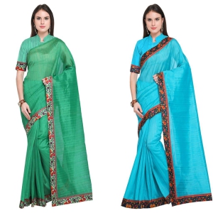 Florence Art Silk with Blouse Piece Saree (Pack of 2)