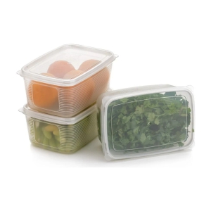 SHARUJA Fridge Storage Polyproplene Transparent Food Container ( Set of 3 ) - Transparent