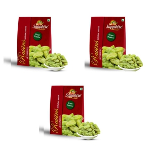 SAPPHIRE Premium Long & Green Raisins/Kishmish Value Pack (100%Natural) - Pack of 3 (250gm X 3)