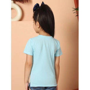 MINI & MING Girls Solid V-Neck Pure Cotton T-shirt