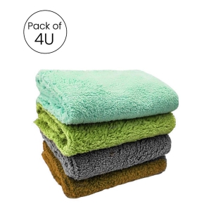 HOMETALES Multicolor 240 GSM Microfiber Cloth For Automobile ( Pack of 4 )