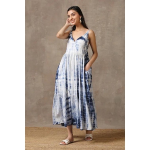 Okhai Blue Whale Pure Cotton Tie and Dye Dress-XXS