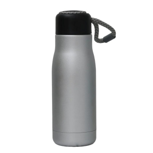 Metallic Vacuumed Insulated Stainless Steel Flask, 350 ML-Grey