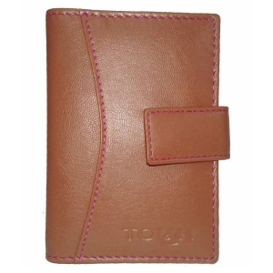 Tough Button Tan Card Holder - Tan