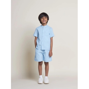 Carter Straight Fit Cotton Boys Shorts - Light Blue-2-3Y