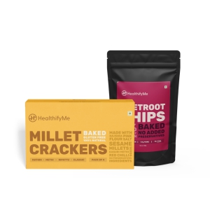 Millet Crackers+Beetroot Chips(pack of 3)