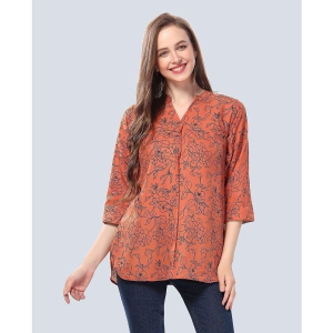 Meher Impex Rust Crepe Womens Tunic ( Pack of 1 ) - None