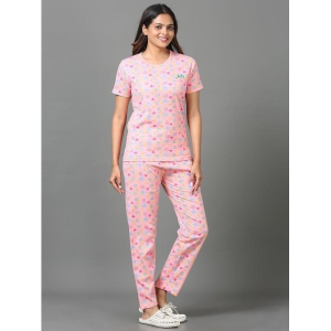JILZ Pink Cotton Womens Nightwear Nightsuit Sets ( Pack of 1 ) - None