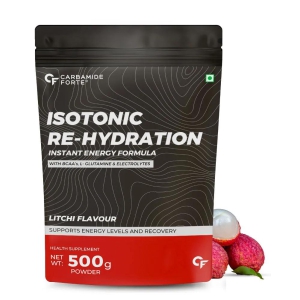 Carbamide Forte Isotonic Powder | Instant Energy Drink for Workout |  Electrolyte Powder with added BCAA & L Glutamine - Litchi Flavour - 500g