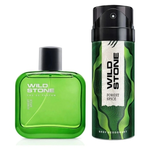 Wild Stone Forest Spice Deodorant 150ml and Perfume 100ml Combo for Men