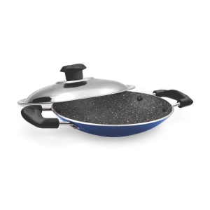 Milton Pro Cook Granito Non Induction Appachetty with Lid, 21 cm, Blue