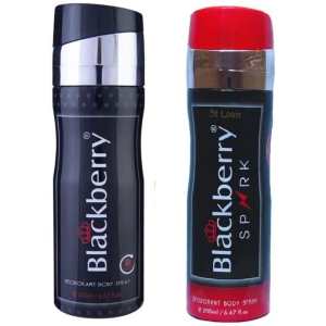 St Louis - 1 BLACKBERRY SPARK, 1 BLACKBERRY . Deodorant Spray for Men,Women 400 ml ( Pack of 2 )