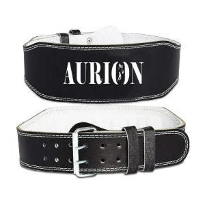 Aurion by 10Club Black Leather Gym Belt - M