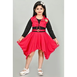 SFC - Red Cotton Blend Girls Asymmetric Dress ( Pack of 1 ) - None