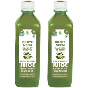 Axiom Pure Neem Giloy Stem Juice 500 ml (Pack of 2) |100% Natural WHO-GLP,GMP,ISO Certified Product