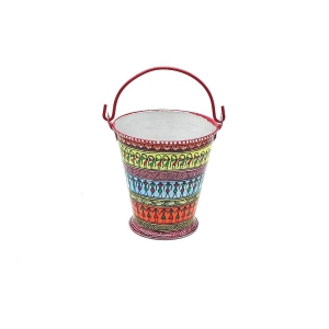 Tribal Multi Coloured Hand Painted Bucket