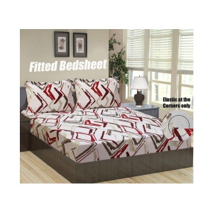 HOMETALES Microfibre Abstract 1 Bedsheet with 2 Pillow Covers - Multi - Multi