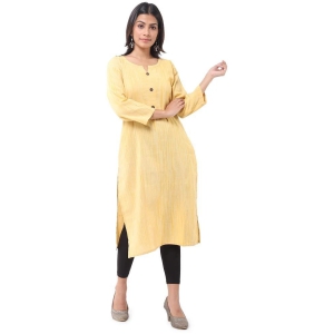 DESHBANDHU DBK - Yellow Cotton Womens Straight Kurti - None