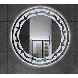 Round Wall-Mounted | LED Lighted Illuminated Bathroom Vanity Mirror with Touch Sensor.