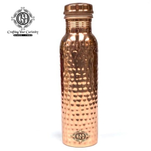 Copper Water Bottles for 1 Litre, Pure Copper Handcrafted, Joint Free, Leak Proof, Travel Purpose and for Ayurvedic Health Benefits