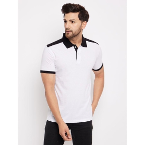 Wild West Cotton Blend Regular Fit Colorblock Half Sleeves Mens Polo T Shirt - White ( Pack of 1 ) - None