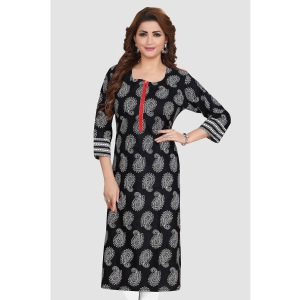 Meher Impex - Black Cotton Women''s Straight Kurti ( Pack of 1 ) - None