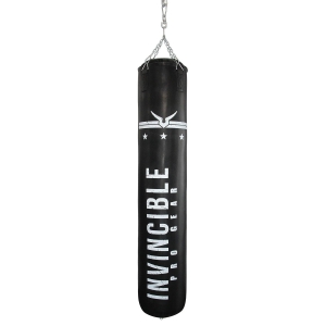 Invincible Pro Gear Boxing Bag - Filled Punching Bag with Heavy Duty Snap Lock Hanging Chain-Black / 5 Ft - 60 KG (150X40CM)