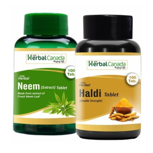 Herbal Canada Neem100+Haldi100 Tablet 100 no.s Pack Of 2