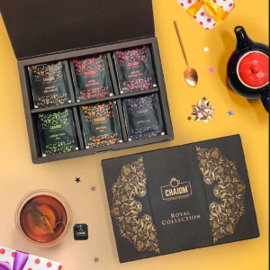 CHAIOM Royal Collection Tea Gift Set, 6 Varieties Of Tea, 60 Tea Bags