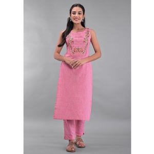 Maquien - Pink Straight Rayon Women's Stitched Salwar Suit ( Pack of 1 ) - None