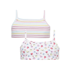 Girls Beginners Bra Heart & Stripe Printed Pack of 2-15-16 Y