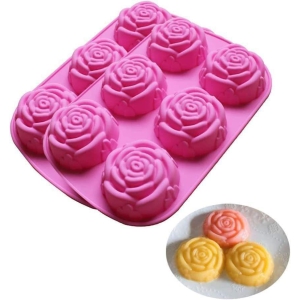 Skytail Rose Shape Soap Silicone Mold - 6 Cavities