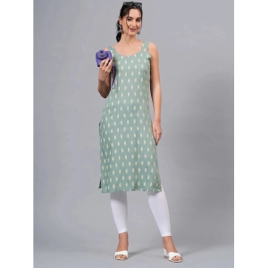 HIGHLIGHT FASHION EXPORT Rayon Printed Straight Womens Kurti - Green ( Pack of 1 ) - None