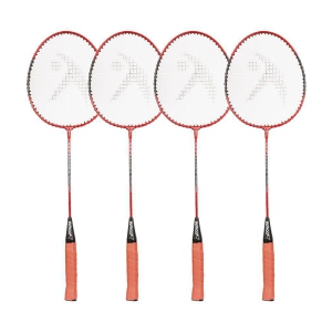 Hipkoo Sports High Quality Wide Body Aluminum Badminton Ruby Racket with Cover, Ideal for Beginner, Flexible, Lightweight & Sturdy (Multicolor, Set of 4)