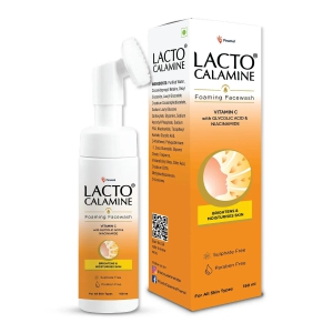 Lacto Calamine Vitamin C Foaming Face wash| Brightens skin & control blackheads & whiteheads| With Built-in foaming Brush | Sulphate free face wash | Paraben Free| 150 ml Pack of 1 x 150 ml