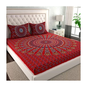 frionkany-living-cotton-abstract-double-bedsheet-with-2-pillow-covers-red-red