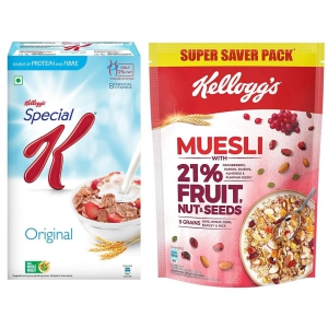 Kellogg''s Muesli with 21% Fruit, Nut & Seeds |Tastier now with Cranberries and Pumpkin Seeds |Breakfast Cereal | High in Iron| Source of Fibre | Naturally Cholesterol Free | 750g Pack