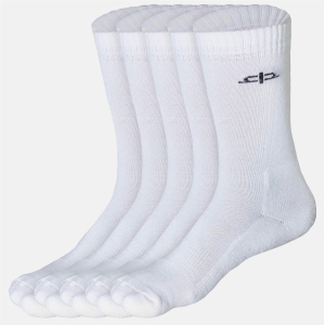 Bamboo Kids Crew Socks - 5 Pairs-Age 6-8 Years (14 cm to 16 cm) / White | White | White | White | White