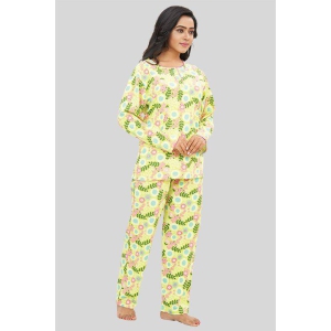 Women Full Sleeves Knit Cotton Pyjama Set-3XL