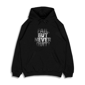 NEVER QUIT  Regular Fit Hoodie-M