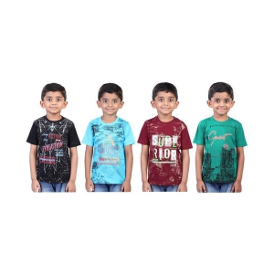 JILZ Boys Printed Cotton T-Shirt (Half Sleeve) - Pack of 4 - None