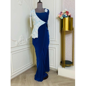 illusion-jacket-royal-blue-drape-saree