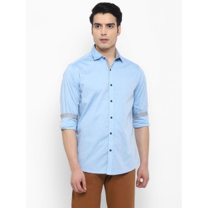 Life Roads - Light Blue Cotton Slim Fit Men's Casual Shirt ( Pack of 1 ) - None