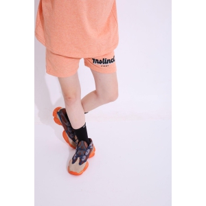 Retro Melange Orange - Oversized Shorts-XXL