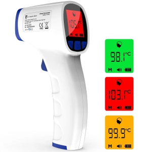 k-life-ir-101-clincial-digital-infrared-non-contact-gun-thermometer-for-fever-body-temperature-with-free-storage-pouch-white