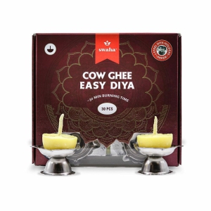 SWAHA EASY COW GHEE DIAY  WITH 2 STEEL DIYA