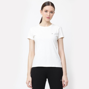 Crew Neck Solid T-Shirt - Off White-S