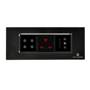 L&G 6 Modular Smart Switch Board| WiFi Smart Touch Switch | German Technology meets Indian Standards (Size: 6M- 220 x 90 x 45 mm)-Black / 16Amp / Plastic