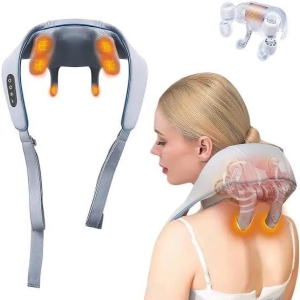 Neck Massager with Heat,Electric Neck Shoulder Massager Cordless Shiatsu Massage Pillow for Pain Relief Deep Tissue, Portable Neck Massager with Heat Therapy,Buckle Basic Model